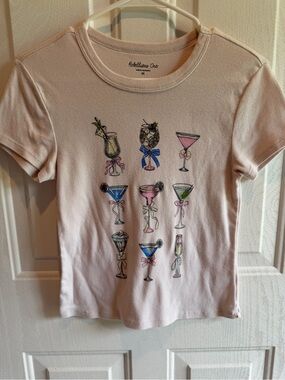 Rebellious One Light Pink Cocktail Graphic Short Sleeve Tee